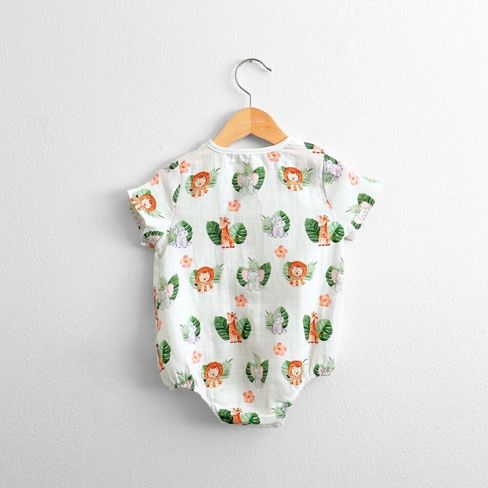 NWT Cute Short Sleeve Baby Onesies One-Piece Romper Unisex Safari Animal 3-6M - Picture 3 of 4
